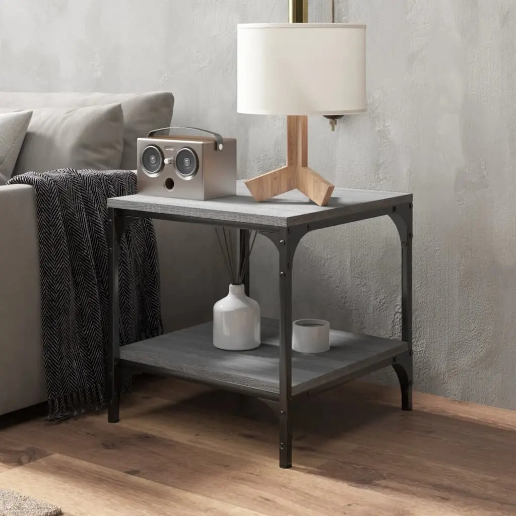 Side Tables Set of 2 Grey Sonoma Engineered Wood Industrial Accent