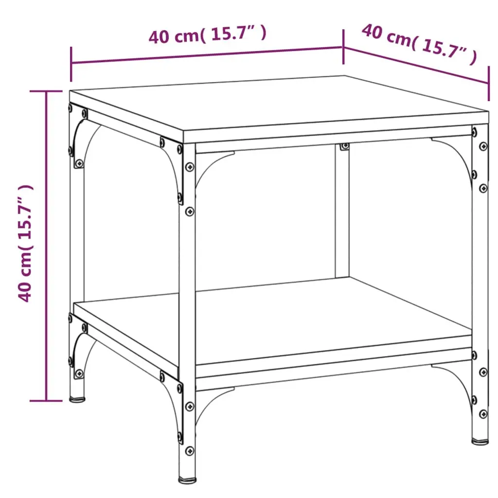 Side Tables Set of 2 Grey Sonoma Engineered Wood Industrial Accent