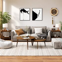 Brown Oak Side Tables 2 pcs 40x40x40 cm for Living Room