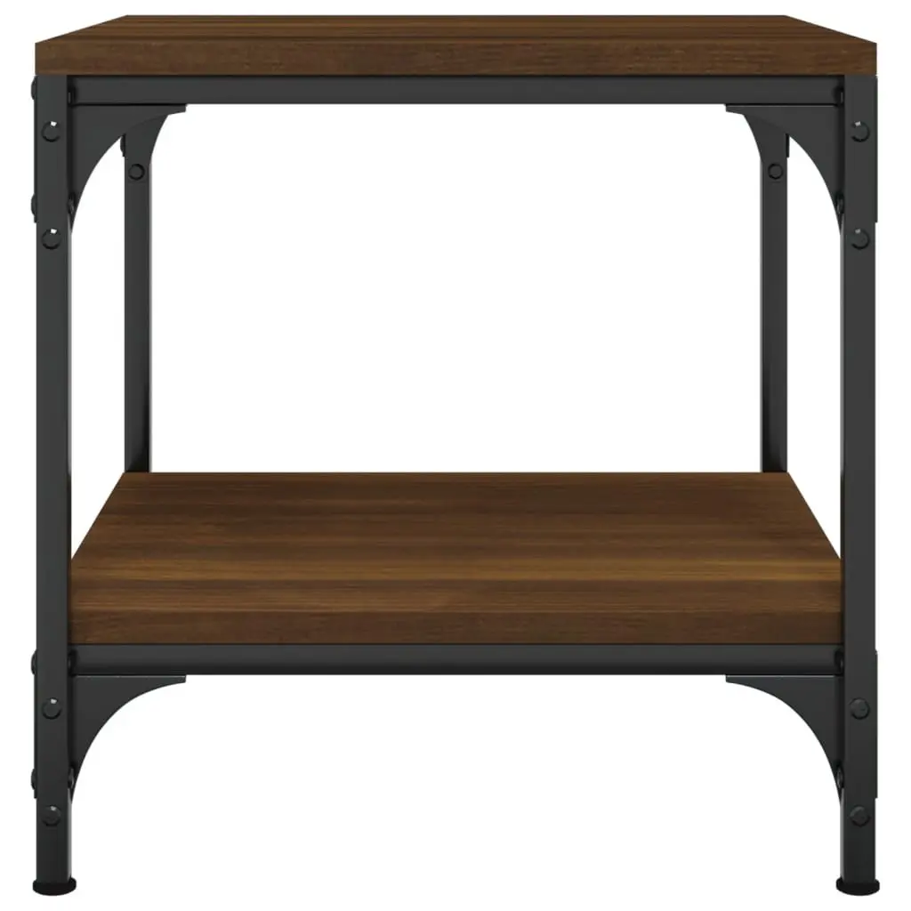 Side Tables Brown Oak 40x40x40 cm Engineered Wood Steel Frame