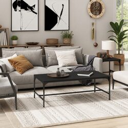 Black Coffee Table 100x50x35 cm Industrial Design