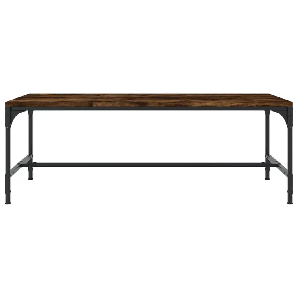 Brown Industrial Coffee Table with Steel Frame