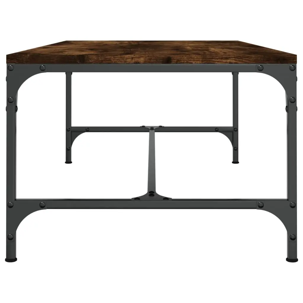 Brown Industrial Coffee Table with Steel Frame