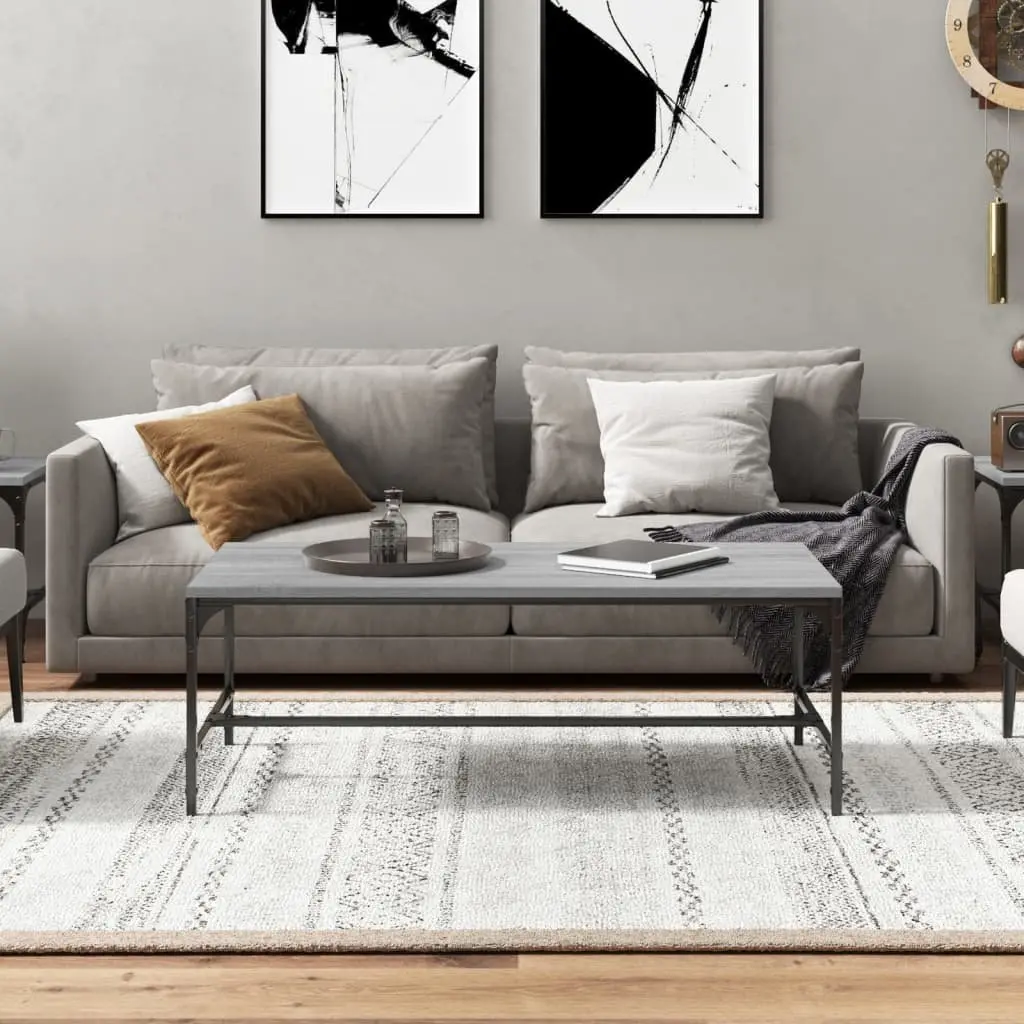 Coffee Table Grey Sonoma 100x50x35cm Engineered Wood Steel Frame