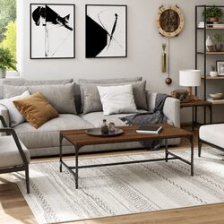 Industrial Coffee Table in Brown Oak 100x50x35 cm