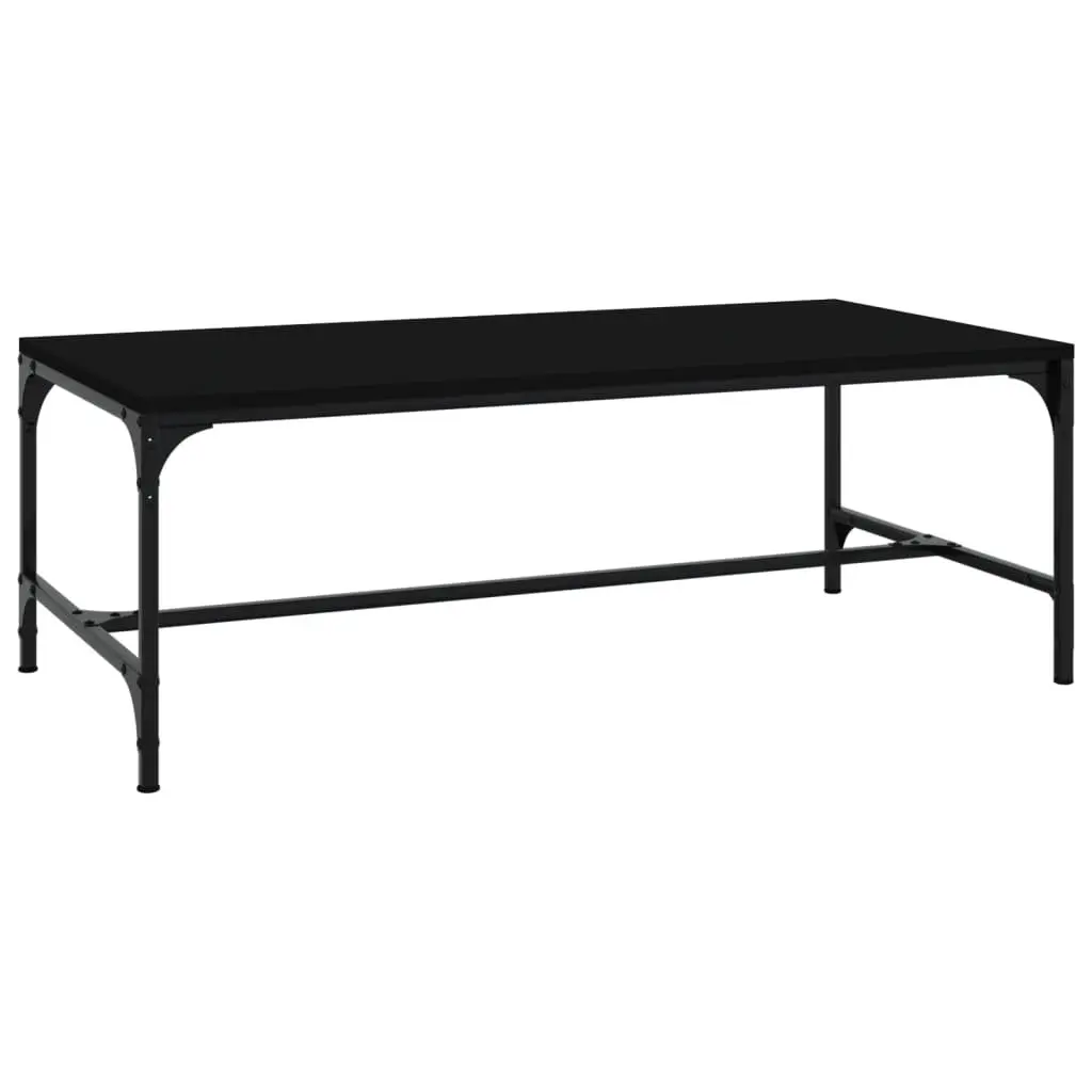 Industrial Style Black Coffee Table Engineered Wood 80 x 50 x 35 cm