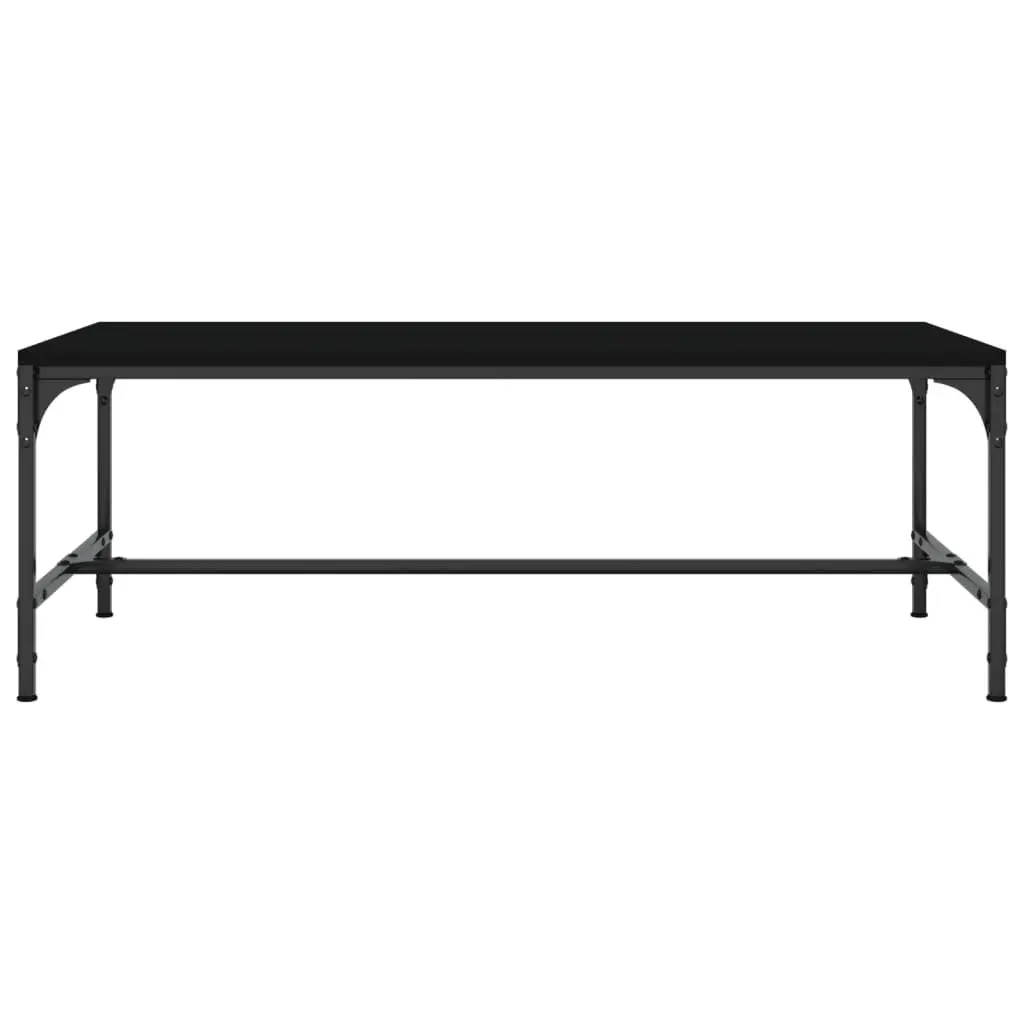 Industrial Style Black Coffee Table Engineered Wood 80 x 50 x 35 cm