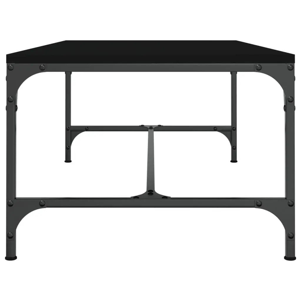 Industrial Style Black Coffee Table Engineered Wood 80 x 50 x 35 cm