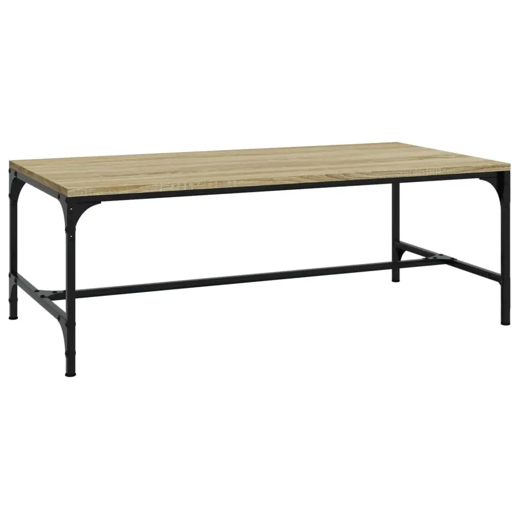 Coffee Table Brown Sonoma Oak Look 80x50x35 cm Engineered Wood Steel Frame