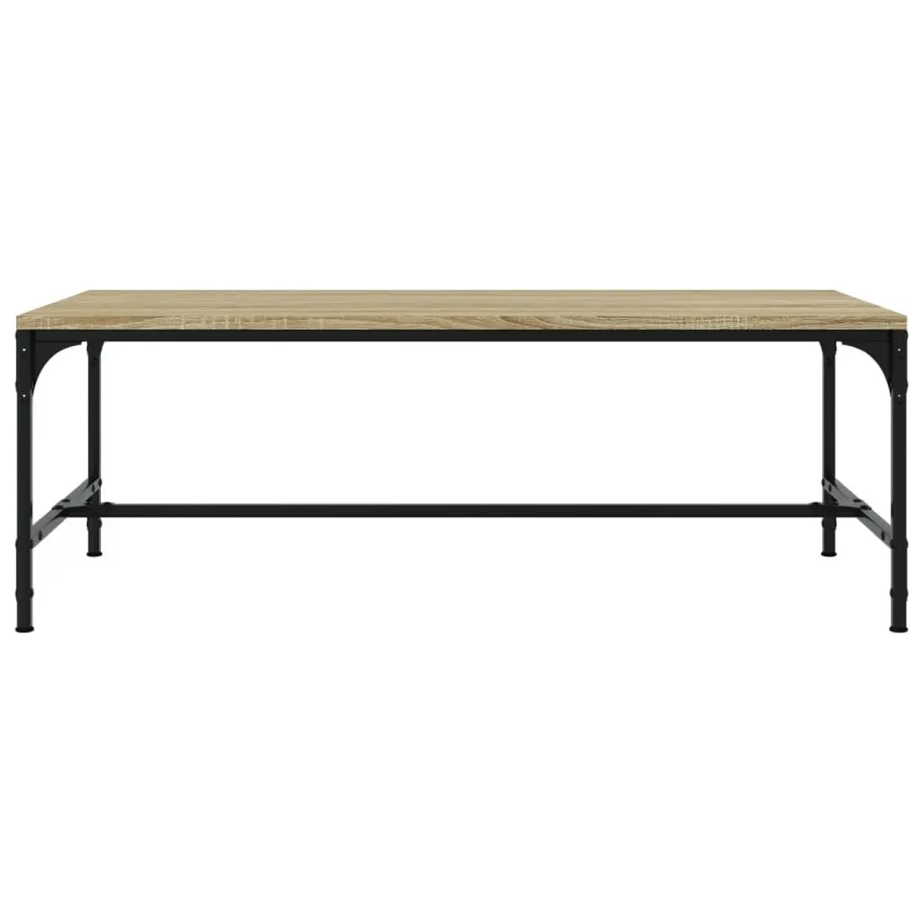 Coffee Table Brown Sonoma Oak Look 80x50x35 cm Engineered Wood Steel Frame