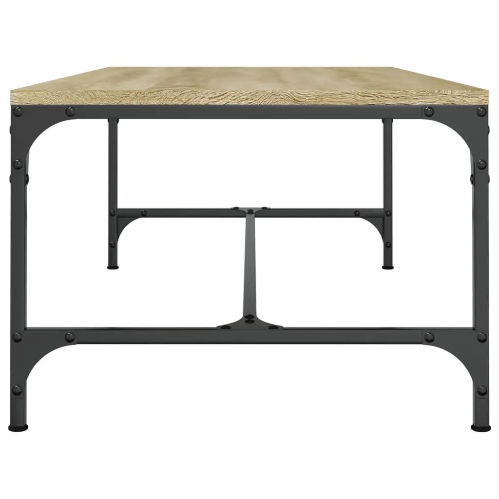 Coffee Table Brown Sonoma Oak Look 80x50x35 cm Engineered Wood Steel Frame