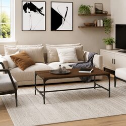 Brown Oak Coffee Table 80x50x35 cm for Living Rooms