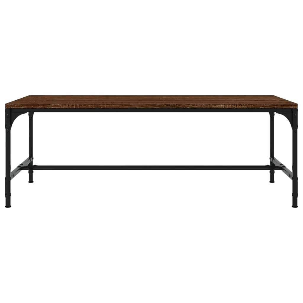 Coffee Table Industrial Brown Oak 80x50x35 cm Engineered Wood Steel Frame