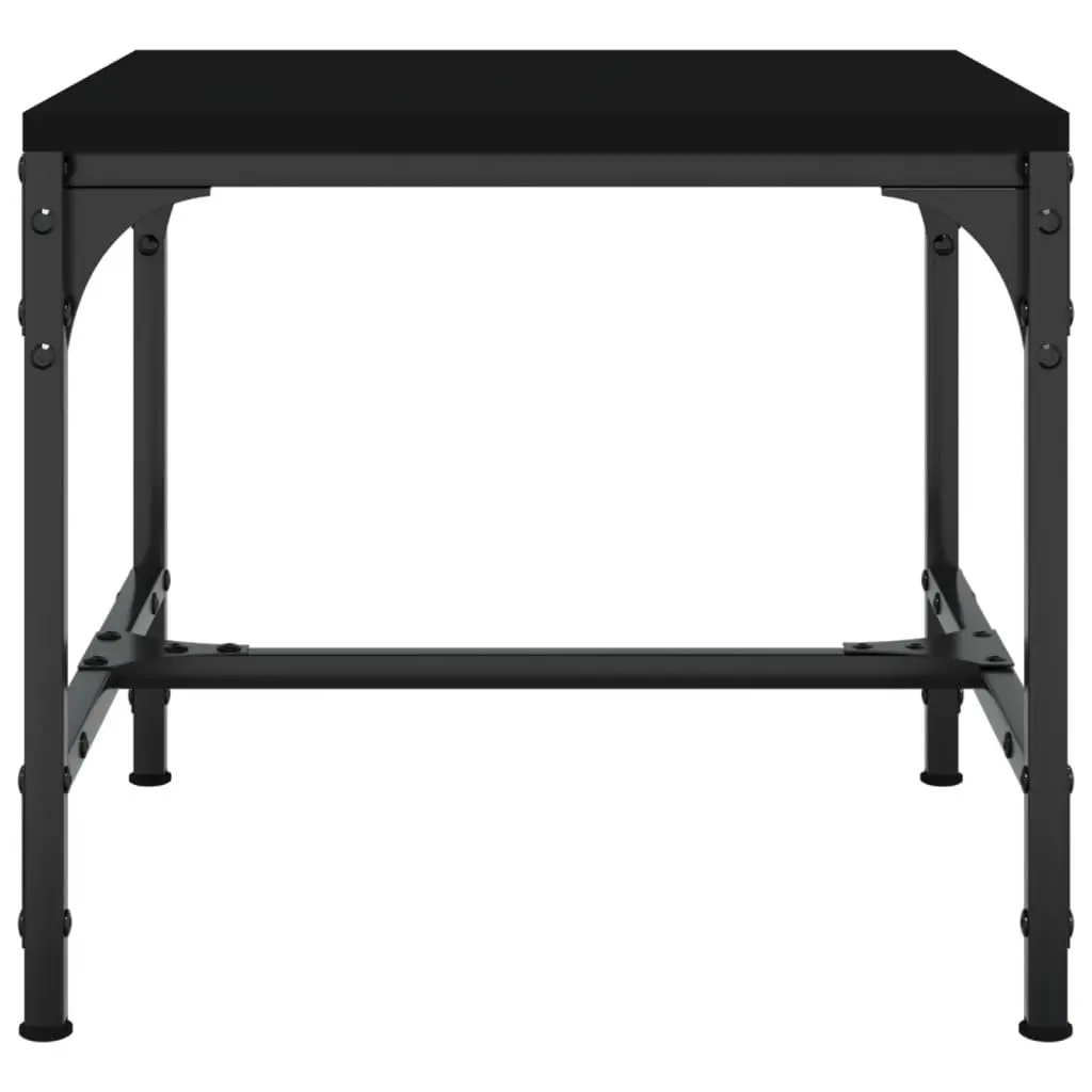Coffee Table Black 50x50x35 cm Industrial Style Engineered Wood Steel Frame