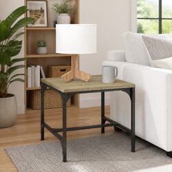 Brown Engineered Wood Coffee Table with Steel Frame