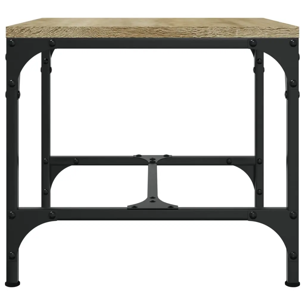 Coffee Table Living Room Storage Adjustable Legs Steel Frame Brown Engineered Wood 50x50x35cm