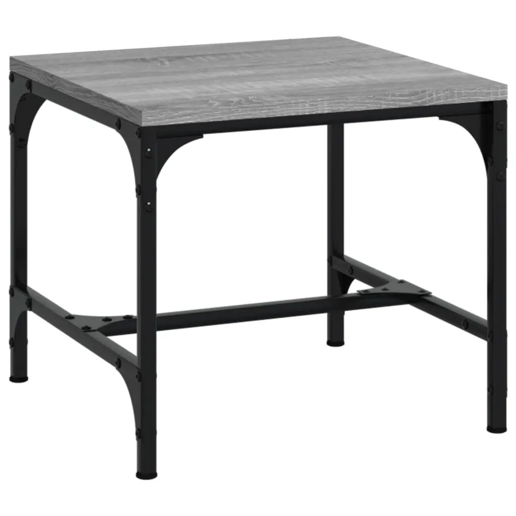 Coffee Table Industrial Style Grey 50x50x35 cm Engineered Wood Steel Frame