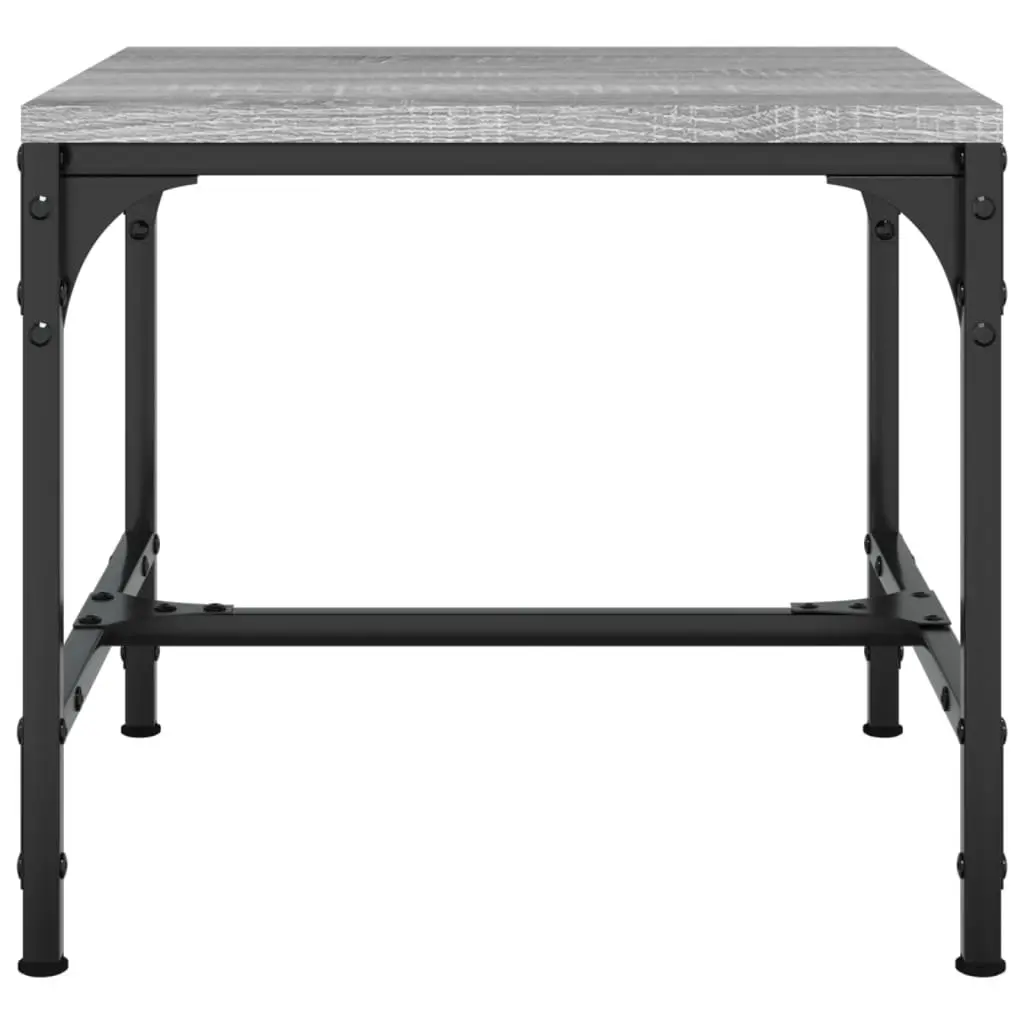 Coffee Table Industrial Style Grey 50x50x35 cm Engineered Wood Steel Frame