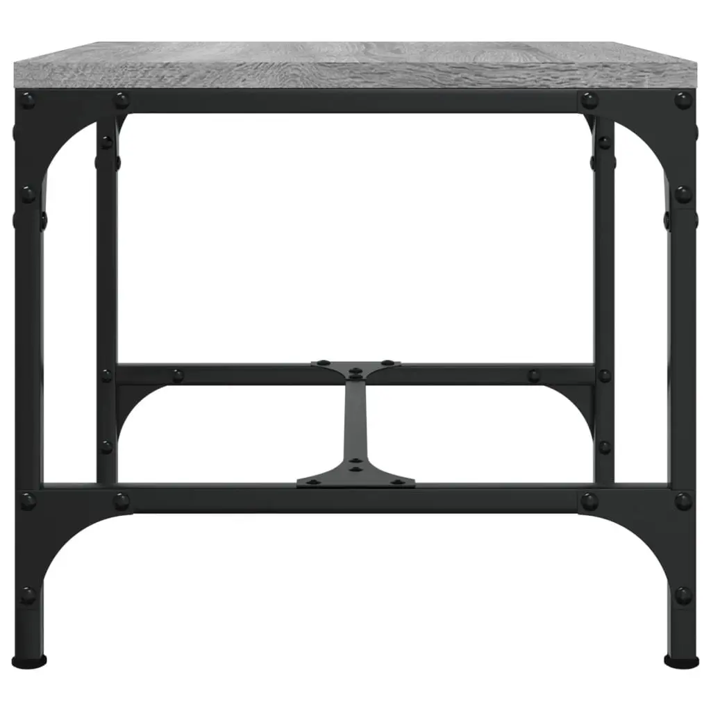 Coffee Table Industrial Style Grey 50x50x35 cm Engineered Wood Steel Frame