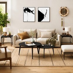 Cozy Black Side Tables 2 pcs 40x40x35 cm Set