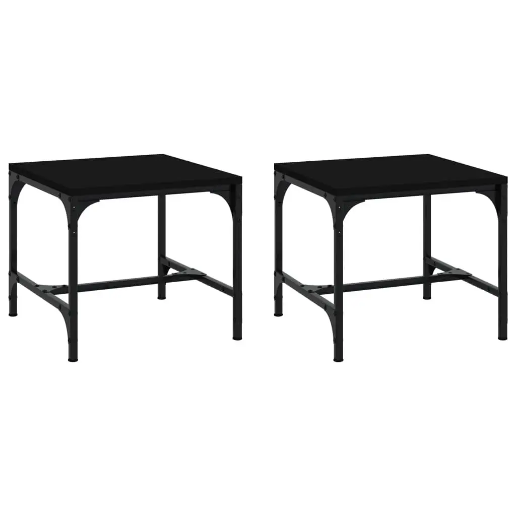 Black Side Tables 2 pcs 40x40x35 cm Set