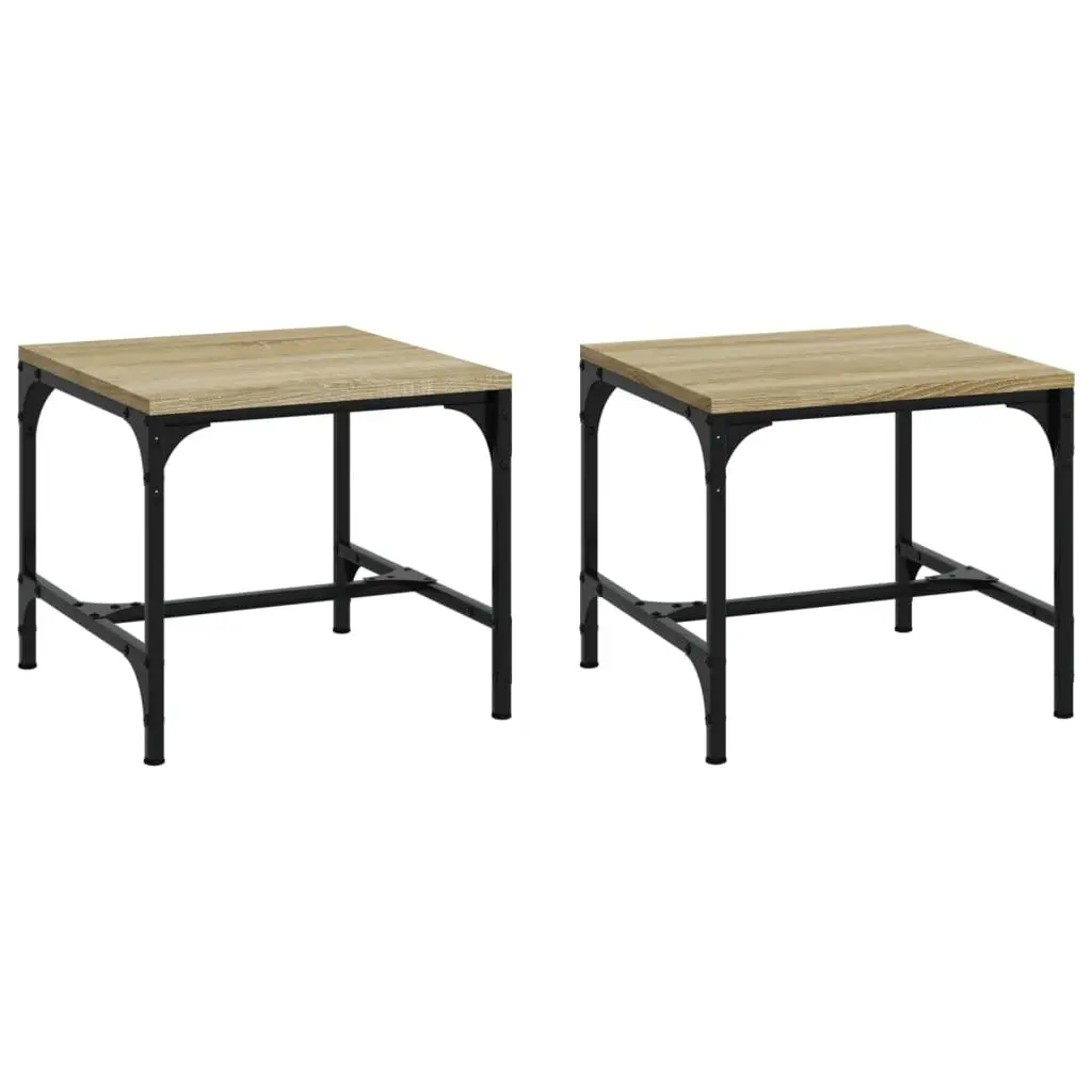 Side Tables Industrial Brown 40x40x35 cm Engineered Wood