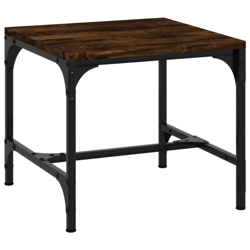 Side Tables Brown Engineered Wood 40 x 40 x 35 cm Steel Frame