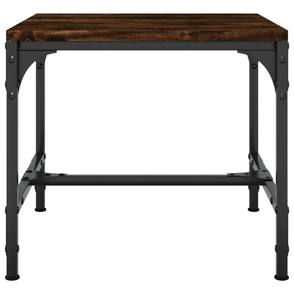 Side Tables Brown Engineered Wood 40 x 40 x 35 cm Steel Frame