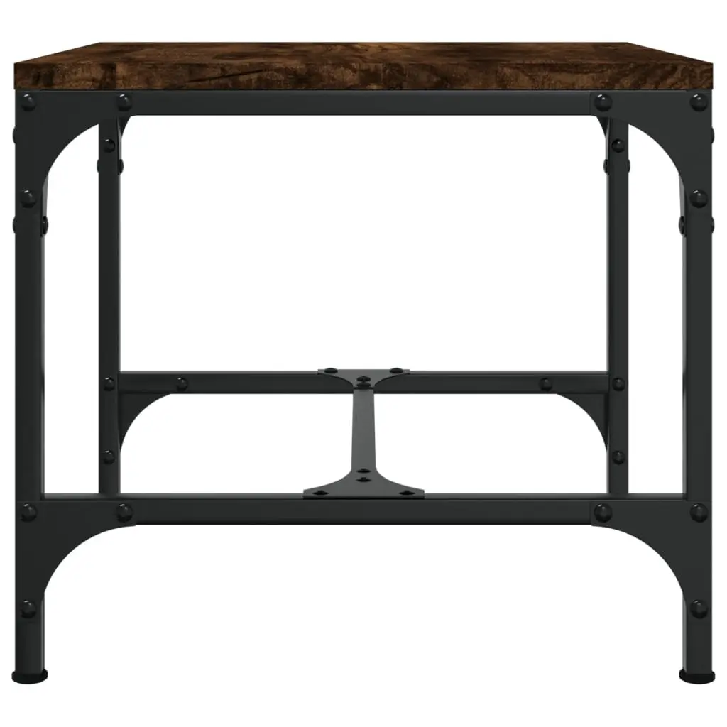 Side Tables Brown Engineered Wood 40 x 40 x 35 cm Steel Frame