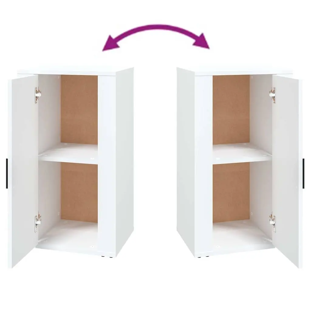 White Engineered Wood Sideboard Cabinet Storage Cupboard 40x33x70cm