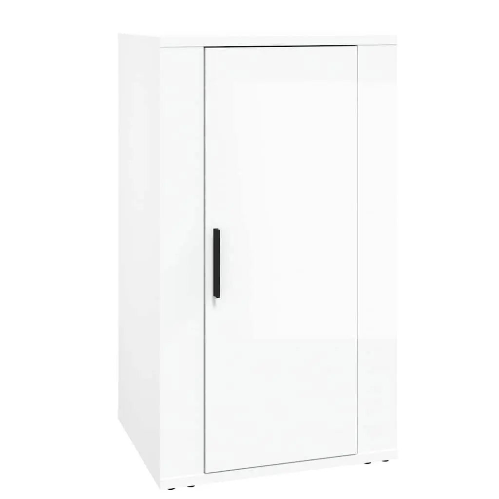 White High Gloss Sideboard Storage Cabinet Engineered Wood