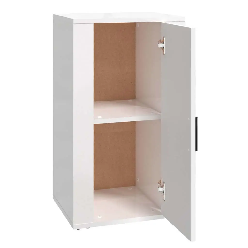 White High Gloss Sideboard Storage Cabinet Engineered Wood