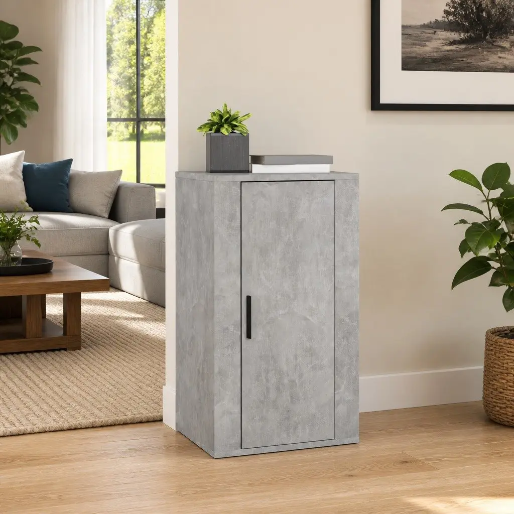 Storage Cabinet Grey Engineered Wood Furniture with Door Compartment 40x33x70cm