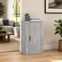 Grey Engineered Wood Sideboard Cabinet for Storage