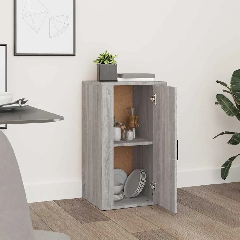 Engineered Wood Storage Cabinet Grey Sideboard 40x33x70cm
