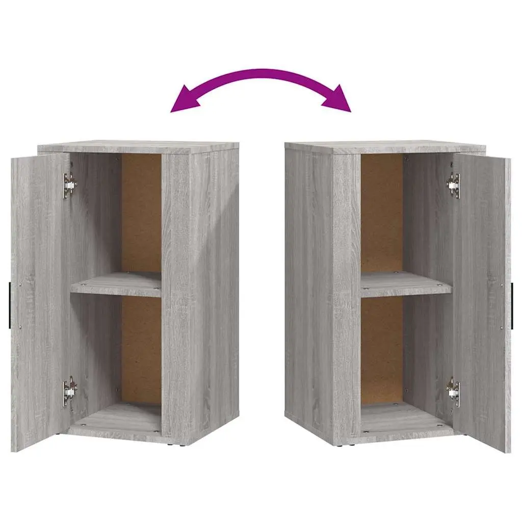 Engineered Wood Storage Cabinet Grey Sideboard 40x33x70cm