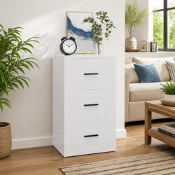 Elegant White High Gloss Sideboard Cabinet 40x33x70cm
