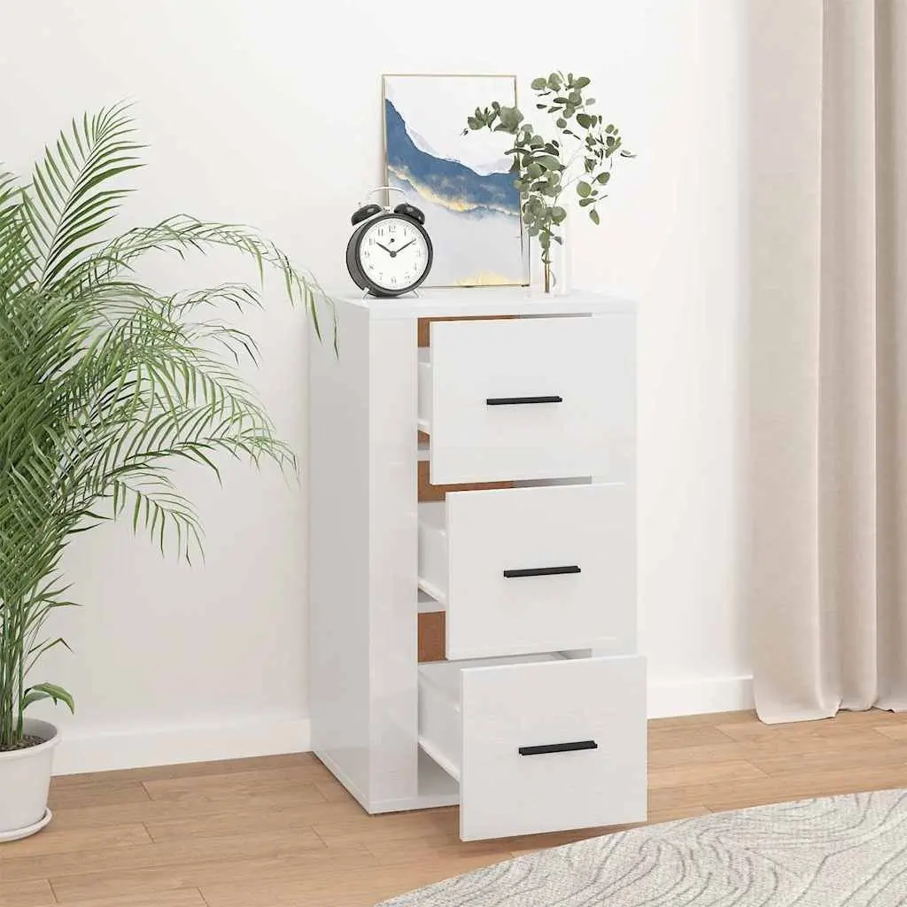 White High Gloss Sideboard Cabinet 40x33x70cm