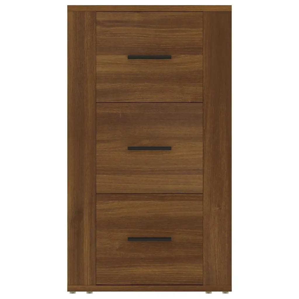 Brown Oak Sideboard with 3 Drawers for Storage