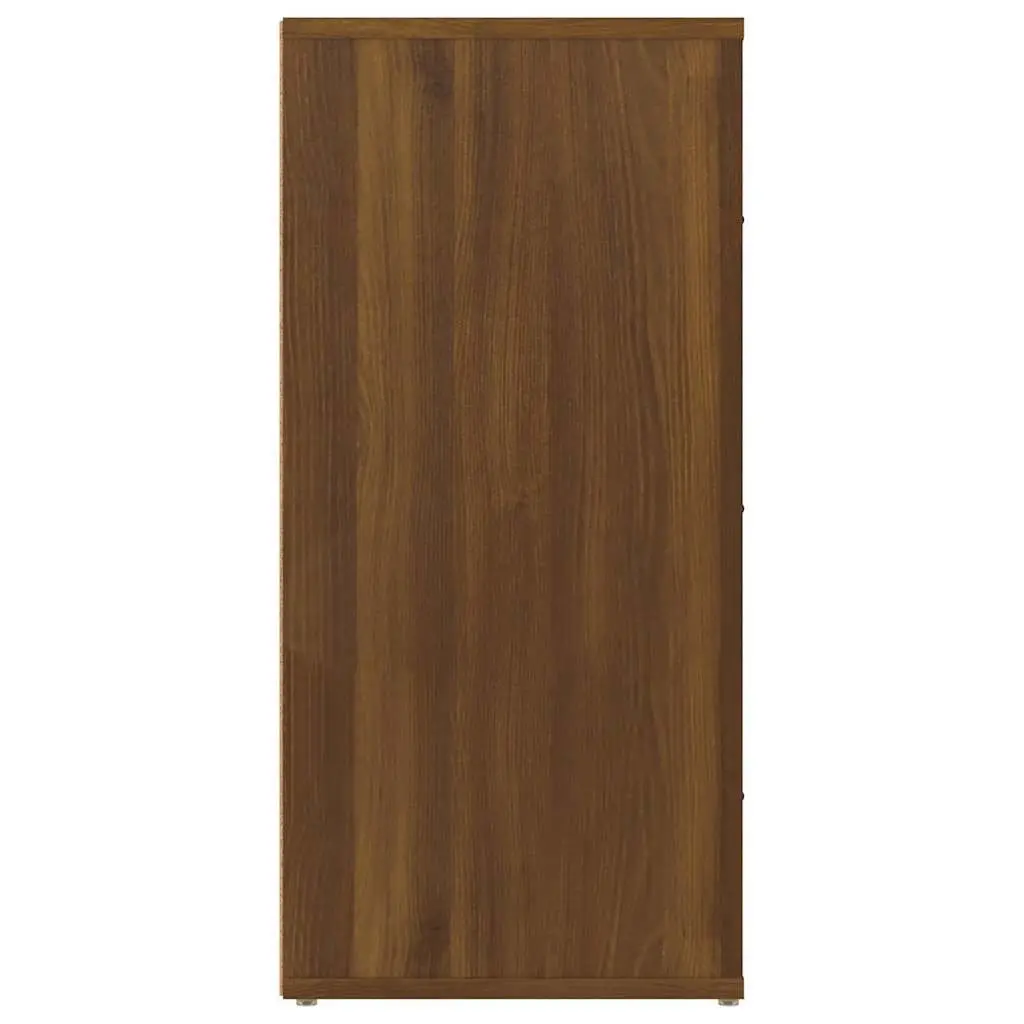 Brown Oak Sideboard with 3 Drawers for Storage