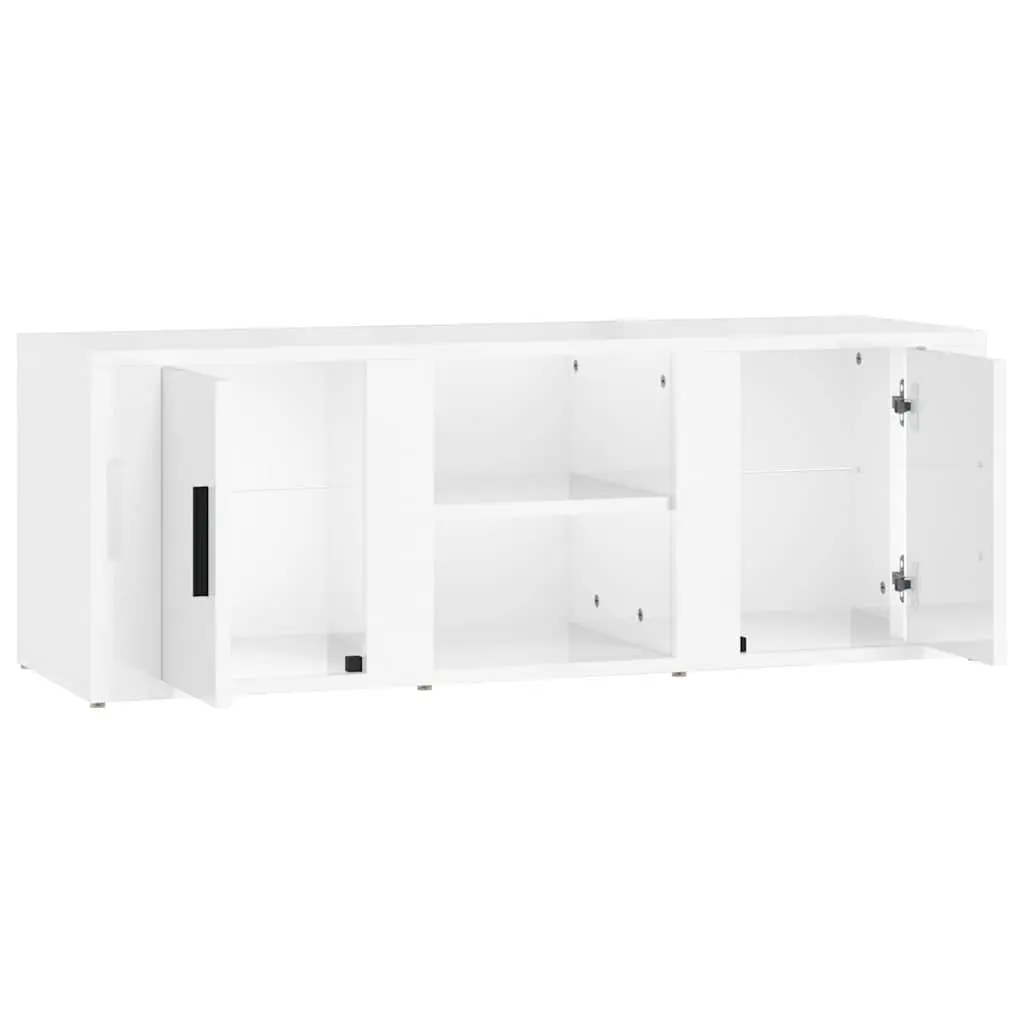 TV Cabinet High Gloss White 100L x 31.5W x 35H cm Engineered Wood