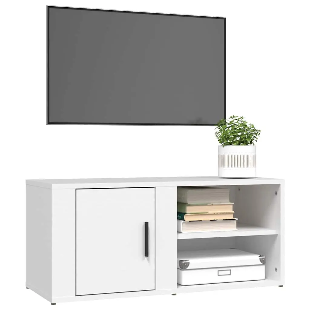 TV Cabinets 2 pcs White 80x31.5x36 cm Media Storage Unit with Doors Compartments