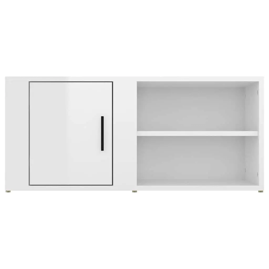 TV Cabinets 2 pcs High Gloss White 80x31.5x36 cm Media Storage Unit