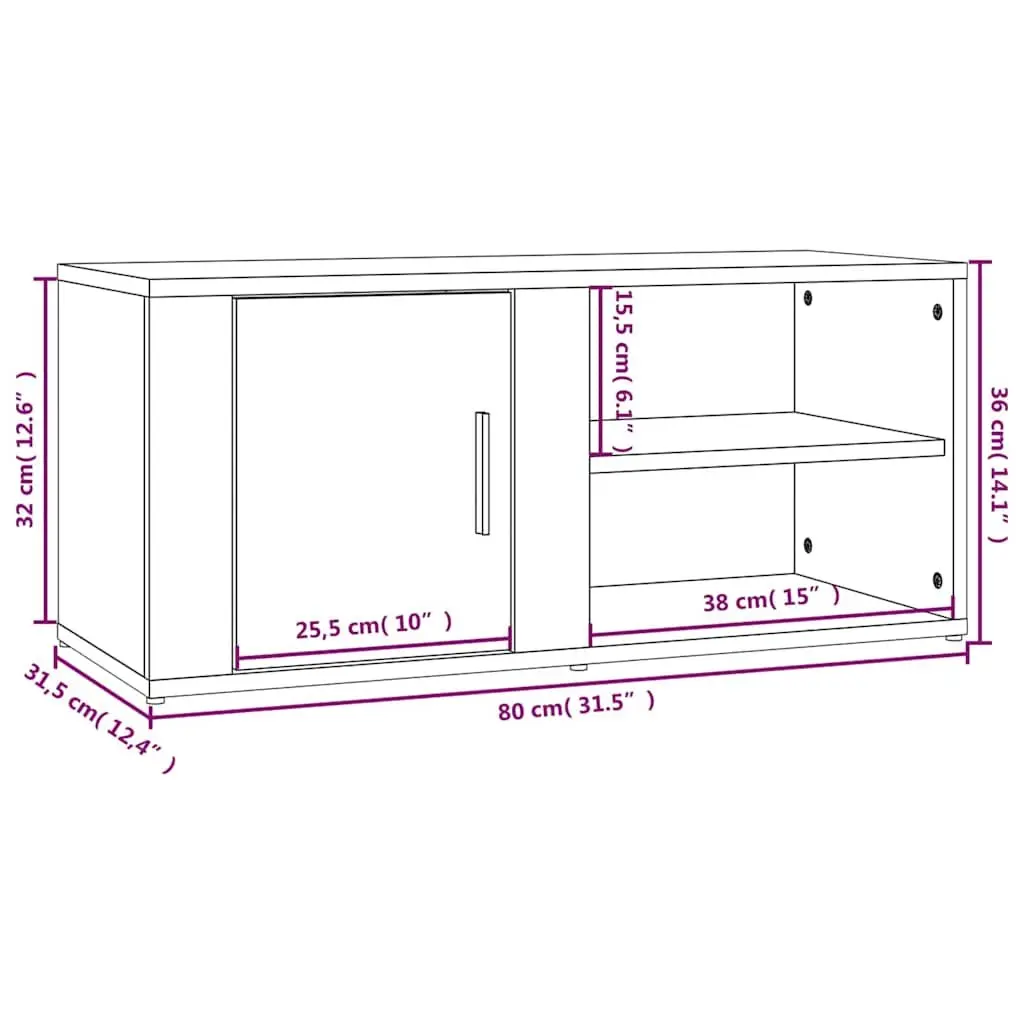 Grey TV Cabinets Set of 2 for Media Storage