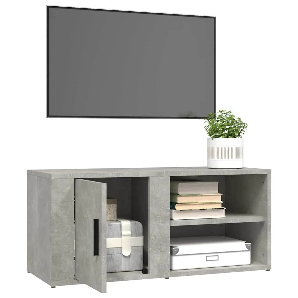 Grey TV Cabinets Set of 2 for Media Storage