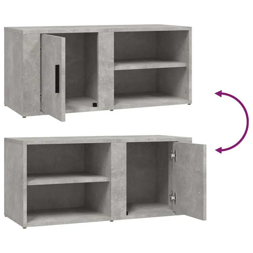 Grey TV Cabinets Set of 2 for Media Storage