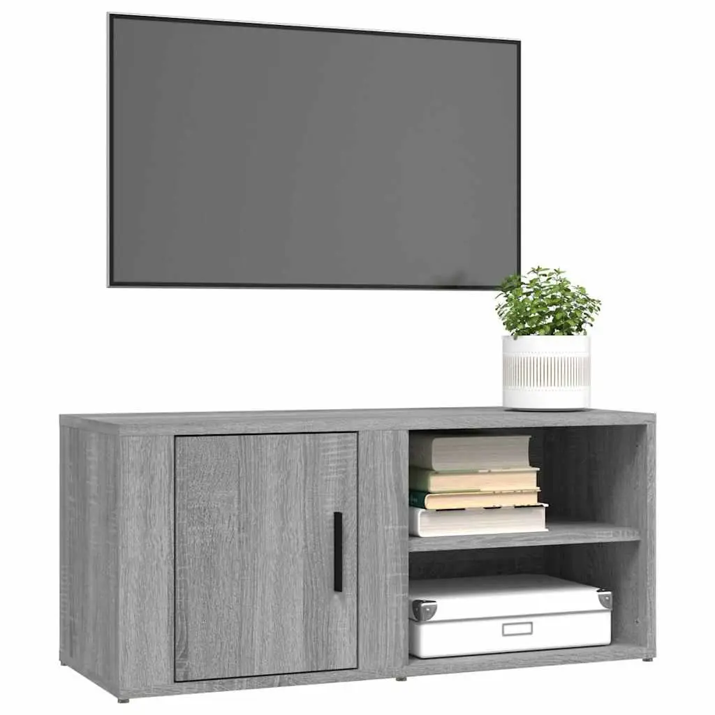 TV Cabinets Grey Sonoma 2 Piece Media Storage Unit with Doors Compartments Engineered Wood