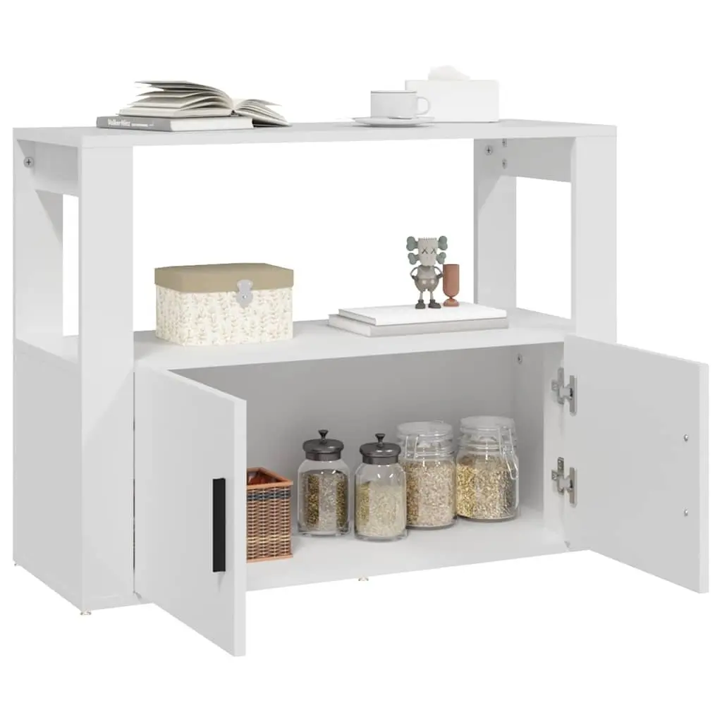 White Sideboard 80x30x60 cm Storage Cabinet