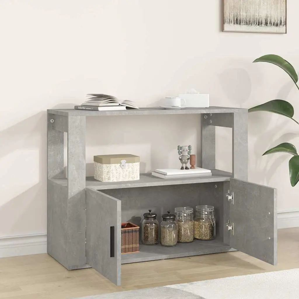 Grey Engineered Wood Sideboard Storage Cabinet