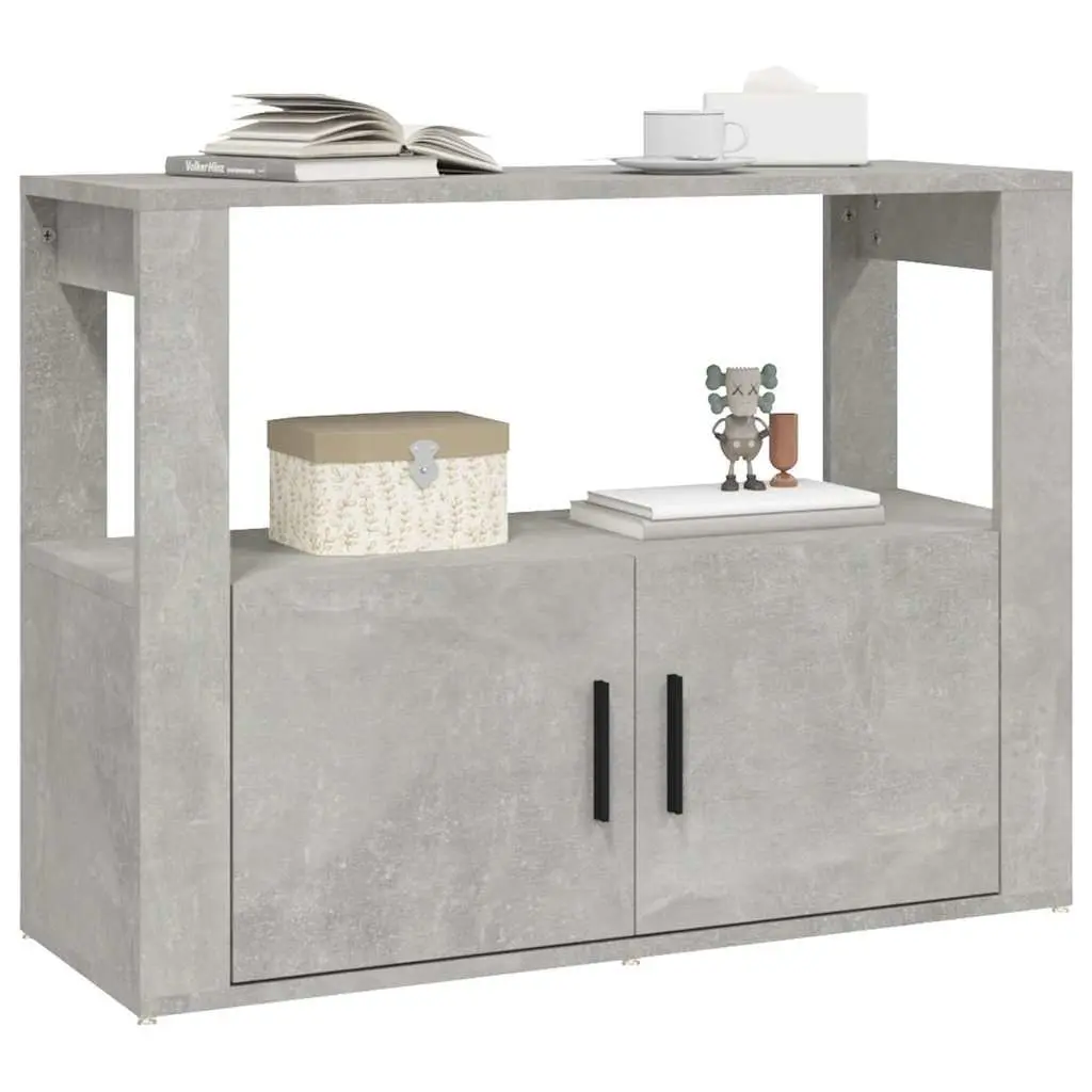Grey Engineered Wood Sideboard Storage Cabinet